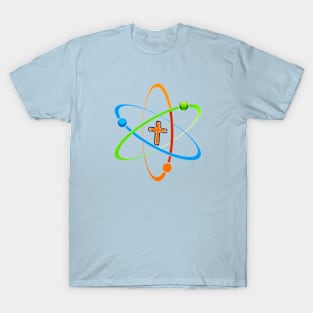 Physics Symbol, Atom Symbol, with Cross T-Shirt